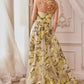 Andrea & Leo A0770 Floor Length Sheath Organza Print Formal Gown