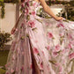 Andrea & Leo A1035 Strapless Organza Ball Gown Floral Print