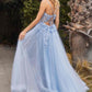 Andrea & Leo A1142 Floor Length Floral Applique A-Line Tulle Gown