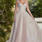 Andrea & Leo A1180 Long Pearleque Ball Gown with Crystal Strap
