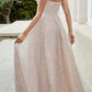 Andrea & Leo A1180 Long Pearleque Ball Gown with Crystal Strap