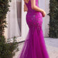 Andrea & Leo A1231 Long Fitted Lace and Tulle Mermaid Gown