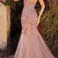 Andrea & Leo A1231 Long Fitted Lace and Tulle Mermaid Gown