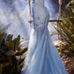 Andrea & Leo A1232 Long Fit and Flare Glitter Tulle Trumpet Gown
