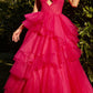 Andrea & Leo A1238 Long Keyhole Bodice Tiered Ruffled Ball Gown