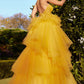 Andrea & Leo A1238 Long Keyhole Bodice Tiered Ruffled Ball Gown