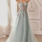 Andrea & Leo A1258 Long Embellished Tulle A-Line Ball Gown