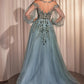 Andrea & Leo A1263 Long Sleeve A-Line Tulle & Lace Gown