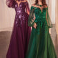 Andrea & Leo A1263 Long Sleeve A-Line Tulle & Lace Gown