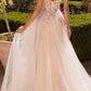Andrea & Leo A1288 Long A-Line Dress Multicolored Floral Embellishments