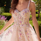 Andrea & Leo A1288 Long A-Line Dress Multicolored Floral Embellishments