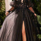 Andrea & Leo A1303 Long Strapless A-Line Glitter Tulle Gown