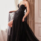 Andrea & Leo A1303 Long Strapless A-Line Glitter Tulle Gown