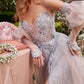 Andrea & Leo A1303 Long Strapless A-Line Glitter Tulle Gown