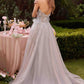Andrea & Leo A1303 Long Strapless A-Line Glitter Tulle Gown