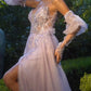 Andrea & Leo A1303 Long Strapless A-Line Glitter Tulle Gown