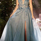 Andrea & Leo A1303 Long Strapless A-Line Glitter Tulle Gown