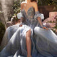Andrea & Leo A1303 Long Strapless A-Line Glitter Tulle Gown