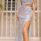 Nox Anabel A1307 Long One Shoulder Side Cut-Out Sequin Gown