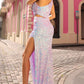 Nox Anabel A1307 Long One Shoulder Side Cut-Out Sequin Gown