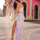 Nox Anabel A1307 Long One Shoulder Side Cut-Out Sequin Gown