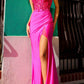 Nox Anabel A1317 Long One Shoulder Embroidered Boned Bodice Gown