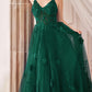 Andrea & Leo A1326 Long Tulle A-Line Floral Applique Gown
