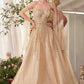Andrea & Leo A1369 Dress Strapless A-Line Ombre Beaded Gown