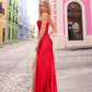 Nox Anabel A1374 Long Spaghetti Strap Sheer Bodice Fitted Gown