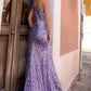 Nox Anabel A1377 Long One Shoulder Fitted Slit Sequin Gown