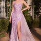Andrea & Leo A1379 Floral Motif Strapless Fitted Gown