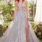 Andrea & Leo A1381 Tulle Daisy Asymmetric A-Line Gown