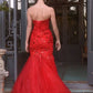 Andrea & Leo A1388 Dress Sequin Floral Mermaid Gown