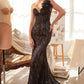 Andrea & Leo A1392 Dress One Shoulder Fully Beaded Floral Motif Gown