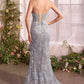 Andrea & Leo A1393 Dress Metallic Floral Mermaid Gown