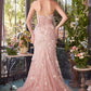 Andrea & Leo A1396 Sheer Pleated Corset Gown