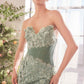 Andrea & Leo A1396 Sheer Pleated Corset Gown