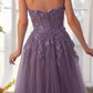 Andrea & Leo A1398 Dress Strapless A-Line Gown and Removable Sleeves