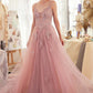 Andrea & Leo A1417 Dress Lace Appliqued A-Line Layered Tulle Gown