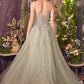 Andrea & Leo A1417 Dress Lace Appliqued A-Line Layered Tulle Gown