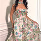 Andrea & Leo A1425 Long A-Line Strapless Corset Bodice Floral Print Gown