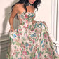 Andrea & Leo A1425 Long A-Line Strapless Corset Bodice Floral Print Gown