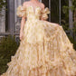 Andrea & Leo A1430 Dress Strapless Floral Printed Ball Gown