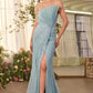 Andrea & Leo A1436 Dress Pleated Fan Bodice Fitted Pearl Gown