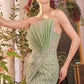 Andrea & Leo A1436 Dress Pleated Fan Bodice Fitted Pearl Gown