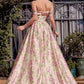 Andrea & Leo A1466 Dress Floral Printed Off The Shoulder A-Line Gown