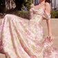 Andrea & Leo A1466 Dress Floral Printed Off The Shoulder A-Line Gown