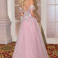 Andrea & Leo A1479 Long A-Line Off Shoulder 3D Floral Applique Gown