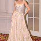 Andrea & Leo A1480 Long A-Line Floral Embroidered Straps Tulle Gown