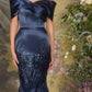 Andrea & Leo A1482 Luxe Satin Off the Shoulder Mermaid Gown